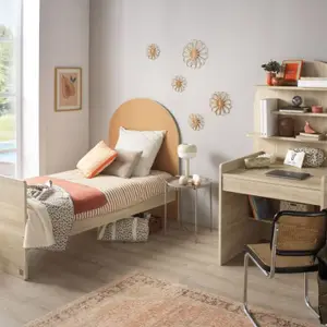 Commode à langer évolutive en bureau Arche Chêne strié