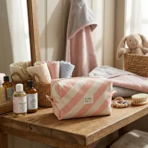 Trousse de toilette à rayures Roses Pop