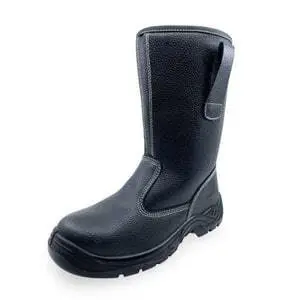 Bottes de sécurité fourrées cuir avec coque en acier noir T45