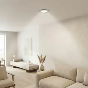 Lot de 3 spots LED 3 W encastrables extra plats aluminium blanc dimmables IP44