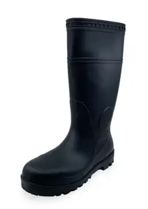 Bottes de sécurité PVC noires coque acier antidérapantes - T 45