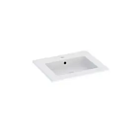 Plan vasque en céramique blanc l.60 cm, Calao