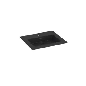 Plan vasque en résine noir mat l.60 cm, Pamili