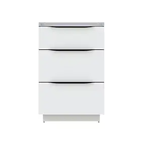 Meuble sous vasque à poser l.60 x H.88 x P.50 cm, blanc brillant, Pamili
