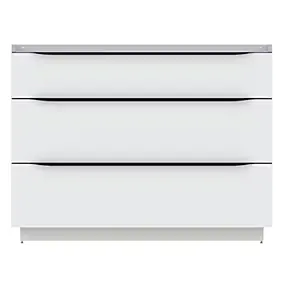 Meuble sous vasque à poser l.120 x H.88 x P.50 cm, blanc brillant, Pamili