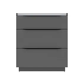 Meuble sous vasque à poser l.80 x H.88 x P.50 cm, gris anthracite brillant, Pamili