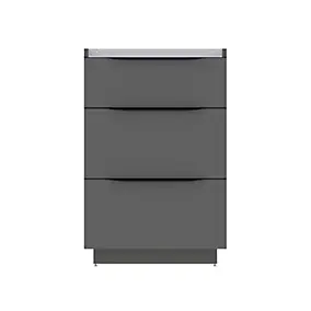 Meuble sous vasque à poser l.60 x H.88 x P.50 cm, gris anthracite brillant, Pamili