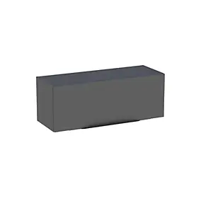 Meuble de salle de bains haut gris anthracite brillant l.80 x H.30 x P.30 cm, Pamili