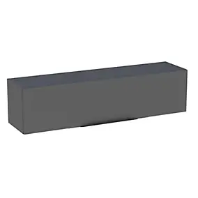 Meuble de salle de bains haut gris anthracite brillant l.120 x H.30 x P.30 cm, Pamili