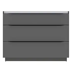 Meuble sous vasque à poser l.120 x H.88 x P.50 cm, gris anthracite brillant, Pamili