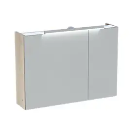 Armoire de toilette avec miroir effet chêne artisan l.90 cm, Calao