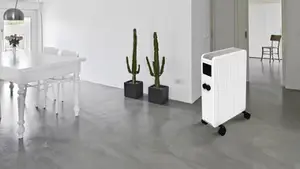Radiateur à inertie sèche céramique mobile CARRERA 2000 W blanc 67x43x31 cm