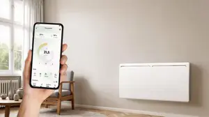 Radiateur à inertie sèche blanc 2000W Wifi ANNA montage mural, thermostat ajustable