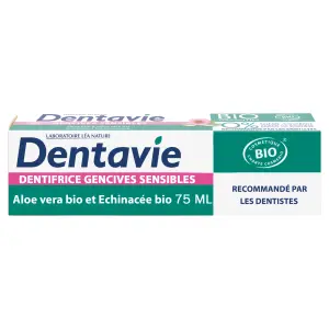 DENTAVIE Dentifrice gencives sensibles bio aloe véra et échinacée 75ml