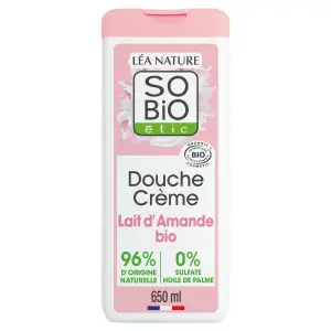 SO BIO ETIC Douche crème hydratation au lait d'amande bio peaux normales à délicates 650ml
