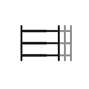 3 barreaux télescopiques de fenêtre, acier noir Afbat, L.48 à 90 cm