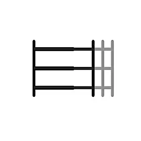 3 barreaux télescopiques de fenêtre, acier gris anthracite, Afbat, L.48 à 90 cm