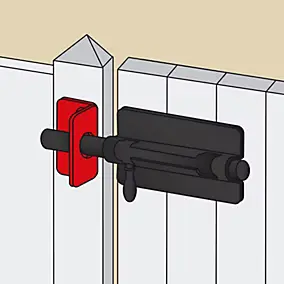 Gâche en L pour verrou de portail Ø16mm noir Afbat