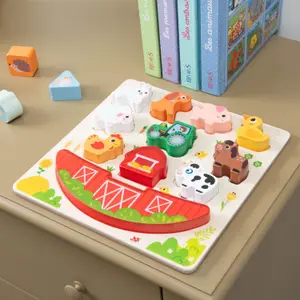 Puzzle d'équilibre ferme en bois