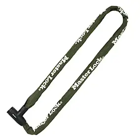 Chaîne antivol en acier avec revêtement nylon 1 m x Ø 8 mm Master Lock - Serrure à clé (4 clés)