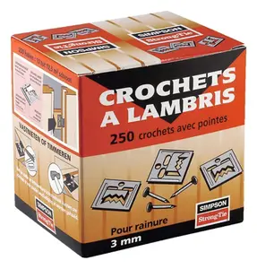 250 clips + 250 clous pour lambris bois
