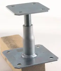 Pied pour poteau auvents réglable de type B H. 100 à 150 mm
