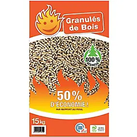 Pellets DINPlus sac de 15 kg – 100% résineux – Haute performance énergétique