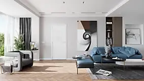 Bloc Porte Atelier H. 204 X 93 X 3 cm cadre en aluminium blanc et verre Depoli blanc Poussant Droit