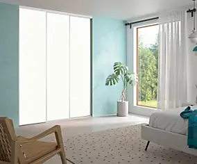 3 Portes de placard coulissantes blanc brillant H.250 x l.180 cm Optimum