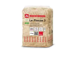 Laine de roche Le Flocon 3 - sacs de 15 Kg - Rockwool
