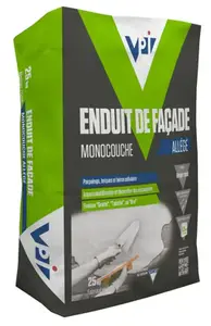 Enduit de façade monocouche beige rose, 25 kg
