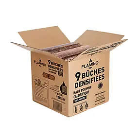 Buches densifiées haut pouvoir calorifique x 9pcs Flamino