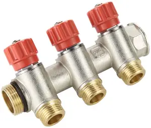 Nourrice "Easylock" indexable et auto-étanche avec mini-vannes, 3 sorties, M/F 20/27
