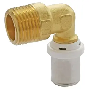 Raccord coudé à sertir tube Multicouche Ø16 - Coude mâle 15/21 (1/2")