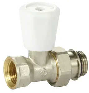 Robinet droit de radiateur en nickel - M/15 x 21 mm