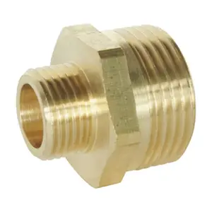 Lot de 2 mamelons réduit laiton Mâle 20/27 (3/4") - Mâle 12/17 (3/8")