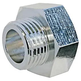 Réduction laiton chromé Femelle 15/21 (1/2") - Mâle 12/17 (3/8"), lot de 2