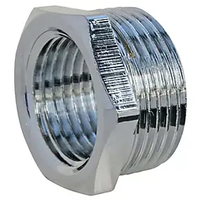 Bague de reduction laiton chromé Mâle 20/27 (3/4") - Femelle 15/21 (1/2"), lot de 2