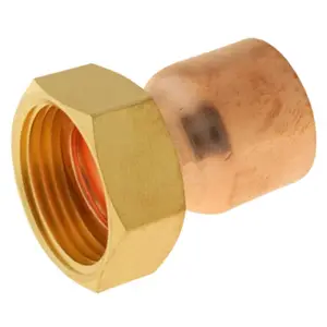 Lot de 2 raccords cuivre droit à souder sur tube cuivre Ø28 - Sortie écrou tournant Femelle 26/34 (1")