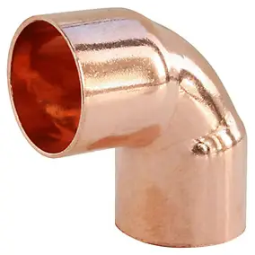 Coude petit rayon à souder embouts femelles angle 90° pour tube cuivre Ø28, lot de 2