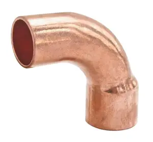 Coude grand rayon à souder embouts mâle femelle angle 90° pour tube cuivre Ø16, lot de 2
