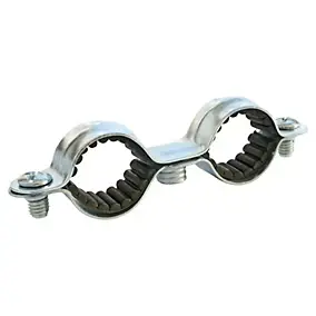 Collier de fixation double isophonique pour tube Ø18 mm, lot de 2
