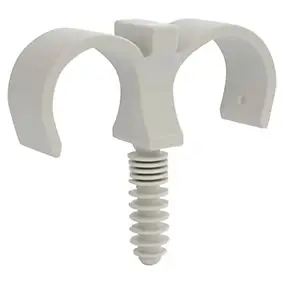 Collier cheville double en plastique pour gaines souples Ø 25mm, lot de 15