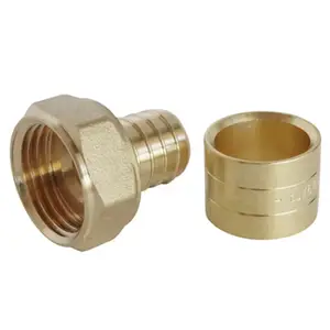 Lot de 2 raccords droit à glissement pour tube PER Ø16 - Femelle écrou tournant 15/21 (1/2")