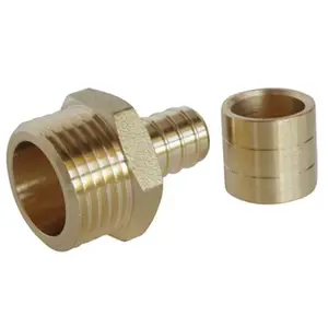 Lot de 2 raccords droit à glissement pour tube PER Ø12 - droit mâle 15/21 (1/2")