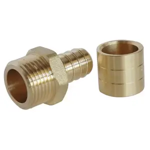 Lot de 2 raccords droit à glissement pour tube PER Ø12 - droit mâle 12/17 (3/8")