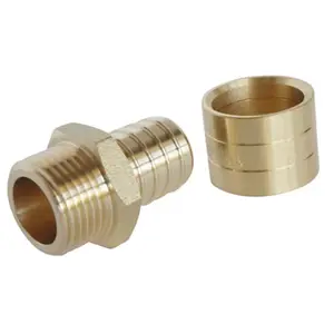 Lot de 2 raccords droit à glissement pour tube PER Ø16 - droit mâle 12/17 (3/8")