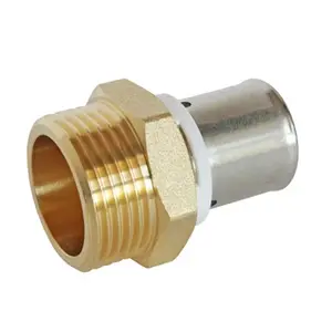 Raccord droit à sertir pour tube PER Ø16 - droit mâle 20/27 (3/4")