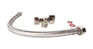 Kit de raccordement WC avec un robinet de WC, un flexible, 2 joints
