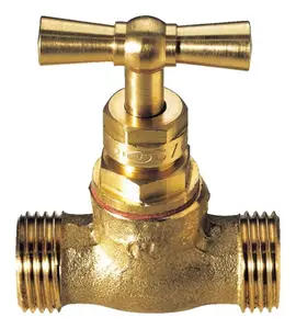 Robinet d'arrêt à potence sans purge, mâle/mâle, filetage 15x21 mm
